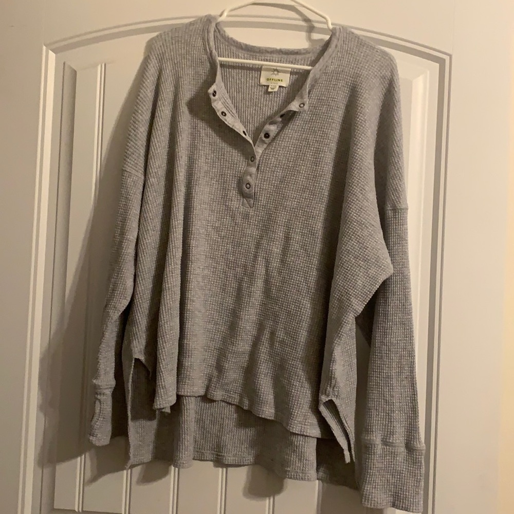 Aerie Offline Waffle Henley. Size XXL.